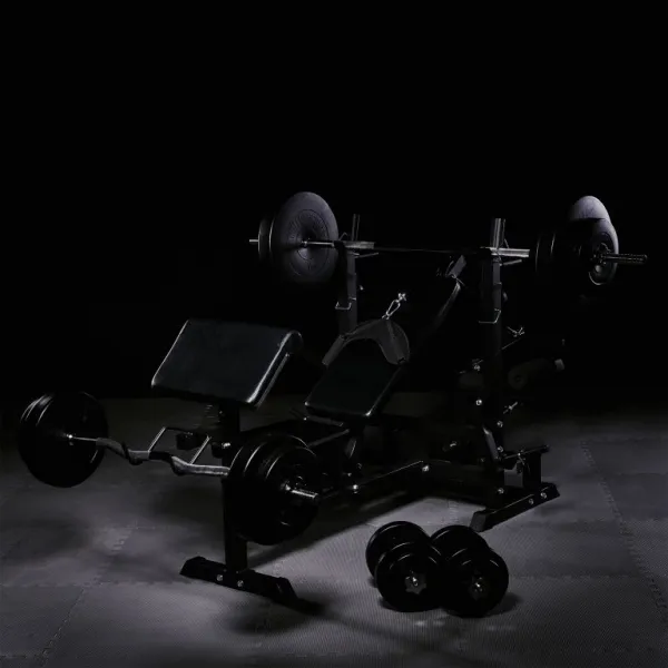 Multifunkčná lavica Universal Multi Gym s plastovými činkami