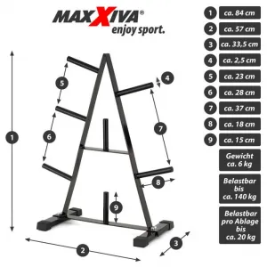 MAXXIVA 84971 Stojan na závažie, 84 x 33,5 x 57 cm, čierny