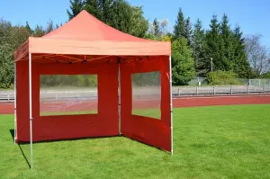 Garthen PROFI 380 Záhradný párty stan nožnicový 3x3 m terakota + 2 bočné steny