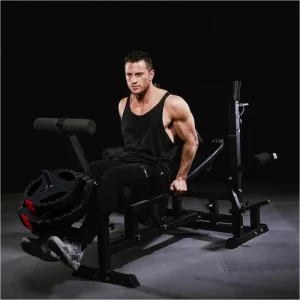Gorilla Sports Sada posilňovacej lavice + nakladací set, čierna