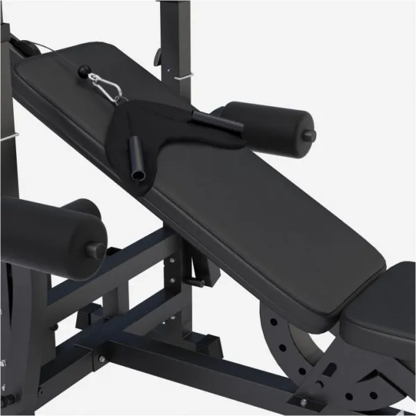 Gorilla Sports Sada posilňovacej lavice + nakladací set, čierna