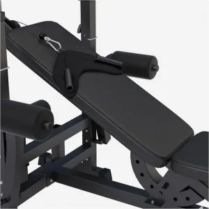 Gorilla Sports Sada posilňovacej lavice + nakladací set, čierna