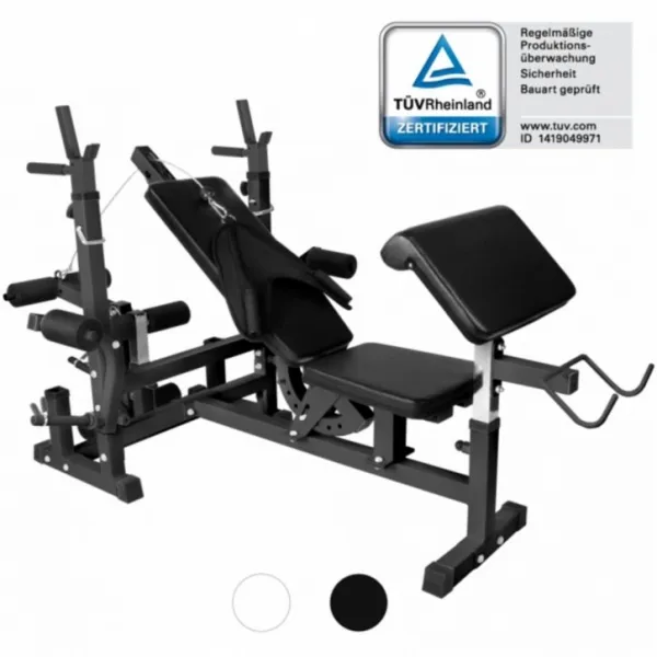 Gorilla Sports Sada posilňovacej lavice + nakladací set, čierna
