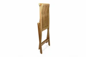Divero Gardenay 339 Luxusný balkónový set z tíkového dreva, 1 stôl + 2 skladacie stoličky