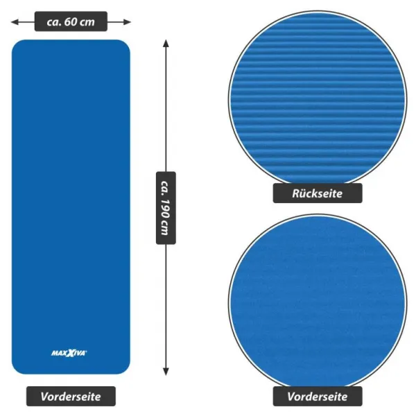 MAXXIVA 87450 Fitness podložka, 190 x 60 x 1,5 cm, modrá