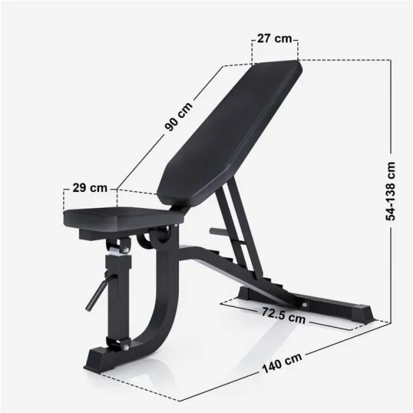 Gorilla Sports Profesionálna multifunkčná lavička, 140 cm