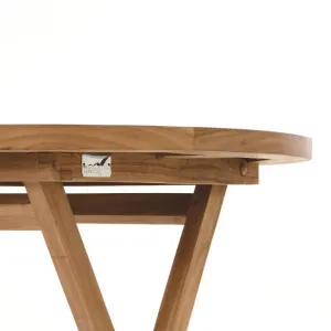 Divero 2211 guľatý záhradný stolík z tíkového dreva, Ø 80 cm