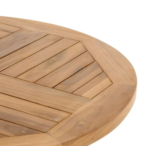 Divero 2211 guľatý záhradný stolík z tíkového dreva, Ø 80 cm