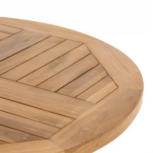Divero 2211 guľatý záhradný stolík z tíkového dreva, Ø 80 cm