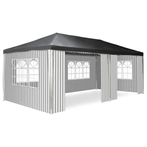 Garthen 71702 Záhradný párty stan - 3 x 6 m, antracit + 6 bočníc