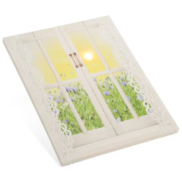 Nexos 86800 Nástenná maľba slnka za oknom, 1 LED, 30 x 40 cm