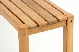 Divero 47284 Záhradný set lavíc a stola - ošetrené teakové drevo - 135 cm