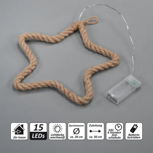 Nexos 86217 Sada vianočných dekorácií 45 LED, teplá biela, 3 ks
