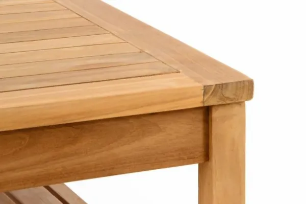 Divero 47284 Záhradný set lavíc a stola - ošetrené teakové drevo - 135 cm