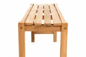 Divero 47284 Záhradný set lavíc a stola - ošetrené teakové drevo - 135 cm
