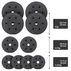 MAXXIVA 88235 činkový set 30 kg závažia + 7 kg činková tyč