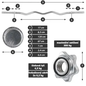 MAXXIVA 88235 činkový set 30 kg závažia + 7 kg činková tyč