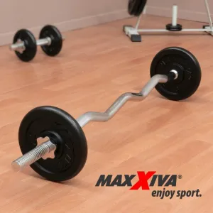 MAXXIVA 83765 liatinový obojručný set zo závažím, 120 cm, 26 kg