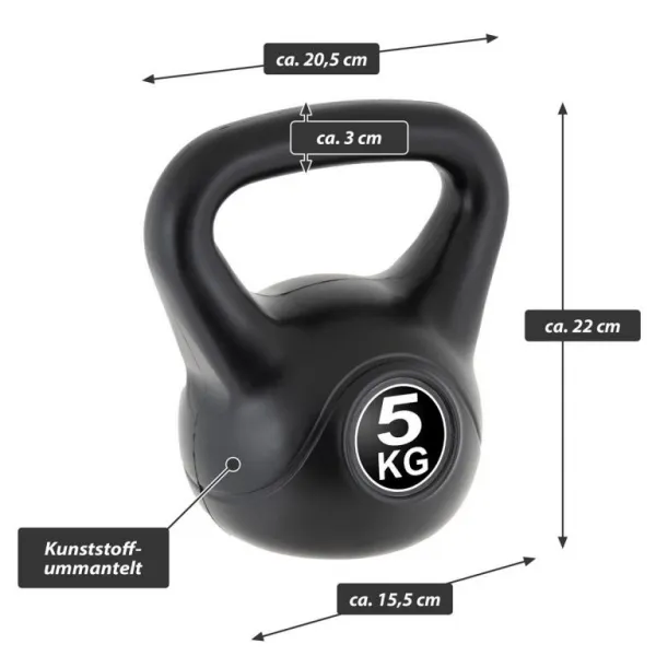 MAXXIVA 85004 Kettlebell činka, čierna, 5 kg