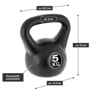MAXXIVA 85004 Kettlebell činka, čierna, 5 kg