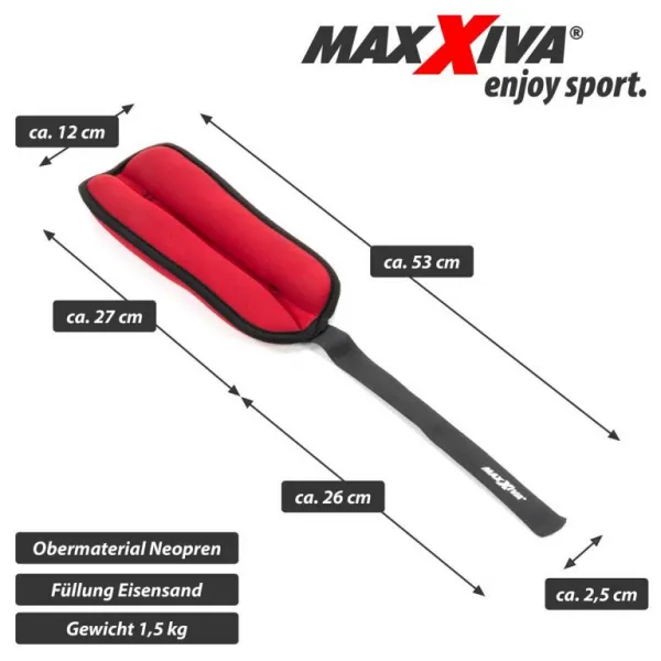 MAXXIVA 85013 záťažové manžety 2 x 1,5 kg, červené