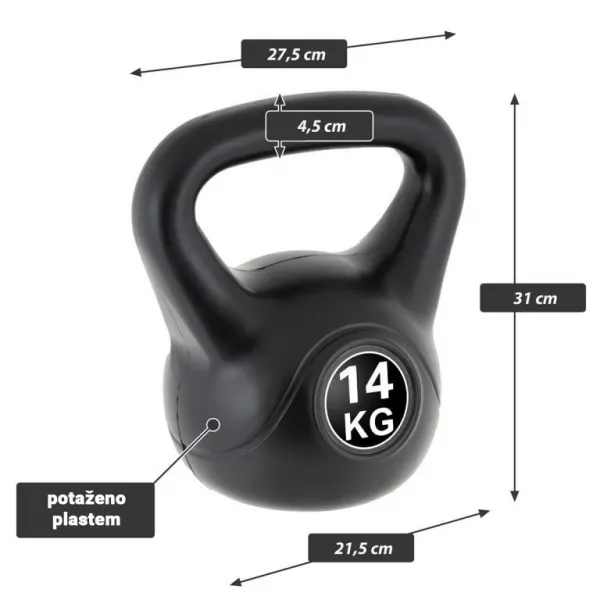 MAXXIVA 84998 Kettlebell činka, čierna, 14 kg