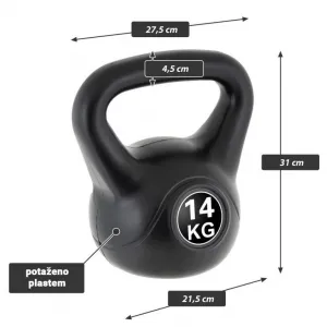 MAXXIVA 84998 Kettlebell činka, čierna, 14 kg