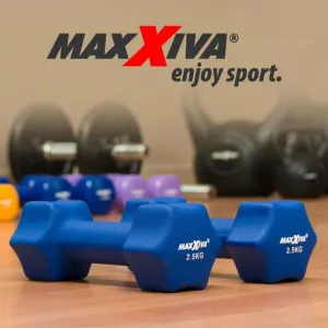 MAXXIVA 84986 sada činiek s neoprénovým poťahom 2x 2,5 kg, modrá