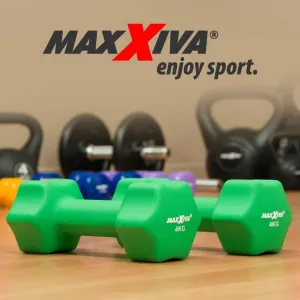 MAXXIVA 84988 sada činiek s neoprénovým poťahom 2x 4 kg, zelená