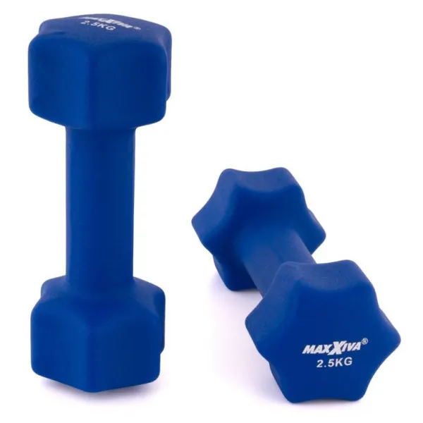 MAXXIVA 84986 sada činiek s neoprénovým poťahom 2x 2,5 kg, modrá