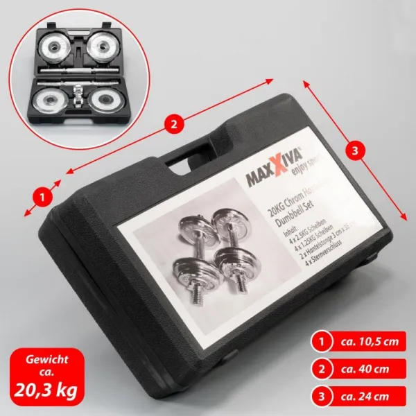 MAXXIVA 83768 sada činiek zo závažím, 2 x 10 kg