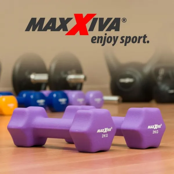 MAXXIVA 84985 sada činiek s neoprénovým poťahom 2x 2 kg, fialová