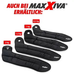 MAXXIVA 84768 súprava záťažových manžiet na ruky, 2 x 2 kg, čierna