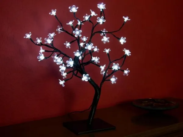 Nexos 28300 Dekoratívne LED osvetlenie - strom s kvetmi - 45 cm, studená biela