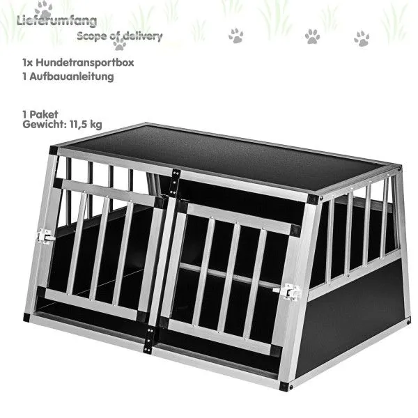 Hliníková prepravná klietka pre psov 89 × 69 × 50 cm, 12 kg