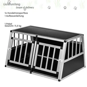 Hliníková prepravná klietka pre psov 89 × 69 × 50 cm, 12 kg