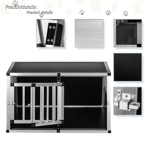 Hliníková prepravná klietka pre psov 89 × 69 × 50 cm, 12 kg