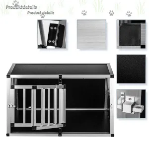 Hliníková prepravná klietka pre psov 89 × 69 × 50 cm, 12 kg