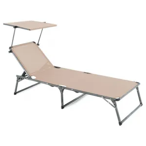 Divero 77408 Skladacie ležadlo so strieškou, XXL, béžové