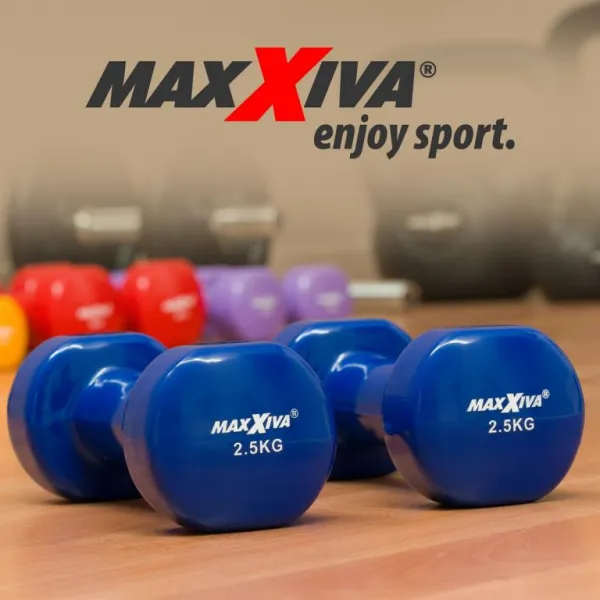 MAXXIVA 85015 sada vinylových činiek 2 x 2,5 kg, modrá