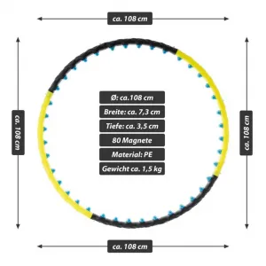 MAXXIVA 85908 hula- hoop masážna obruč, 108 cm, čierno-žltá