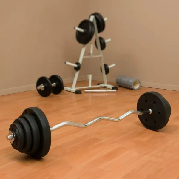 MAXXIVA 84983 liatinový obojručný set so závažím, 120 cm, 23,5kg