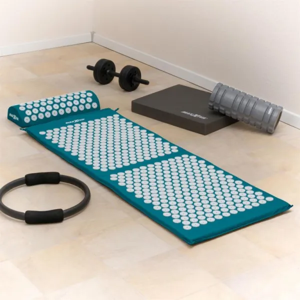 MAXXIVA 81684 Akupresúrna podložka s vankúšom 130x50 cm, petrolej