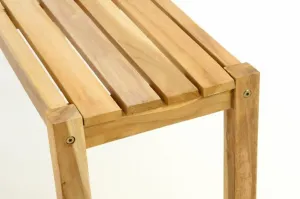 Divero 47272 Záhradný set lavíc a stola - neošetrené teakové drevo - 135 cm