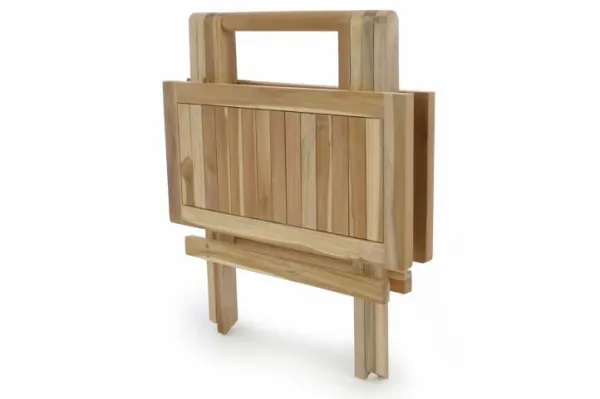 Divero 47271 Skladací záhradný stolík - teakové drevo neošetrené - 50 cm