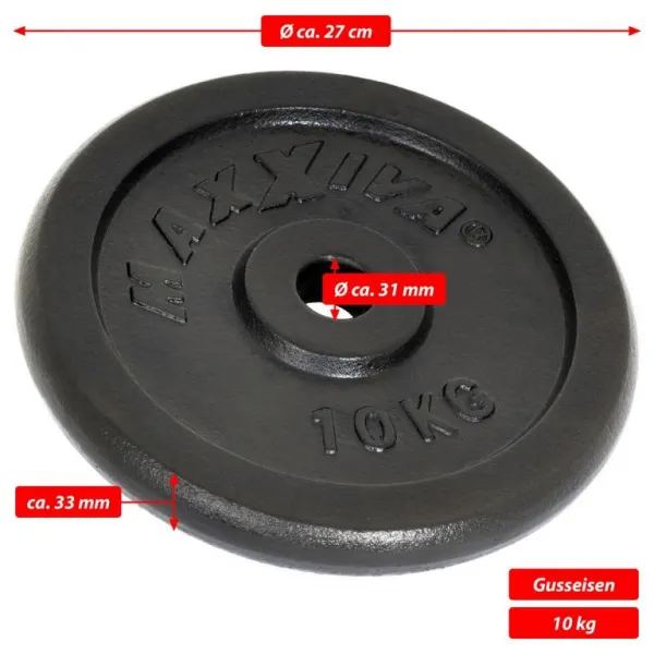 MAXXIVA 81660 Sada závažia 2 x 10 kg, liatina