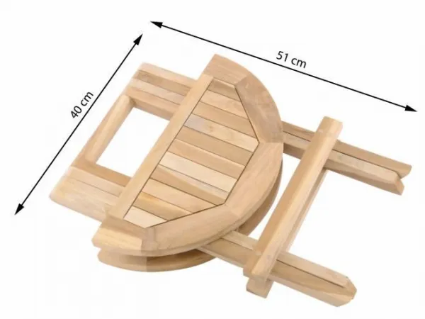 Divero 62843 Záhradný odkladací stolík z teakového dreva