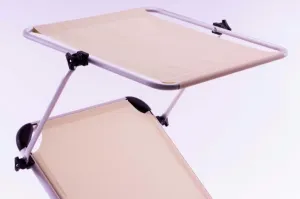 Garthen 61126 Záhradné skladacie ležadlo so strieškou - béžové