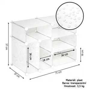 Divero 70668 Transparentný regál - zásuvný systém