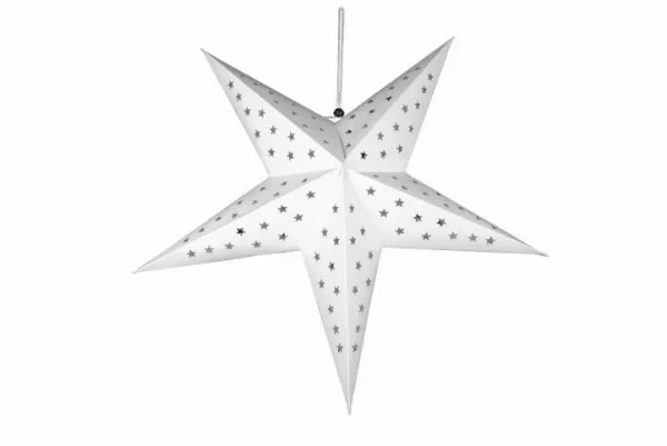 Nexos 32546 Vianočná dekorácia - hviezda s časovačom - 60 cm, 10 LED, biela